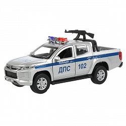 Машина Полиция Mitsubishi L200 Pickup 13 см двери и багажник открываются металлическая (Технопарк, L200-12POL-ARMSR) - миниатюра