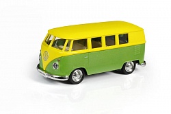 Металлический автобус инерционный - Volkswagen Type 2 (T1) Transporter, цвет желтый с зеленым, масштаб 1:32 (RMZ City, 554025M(J) - миниатюра