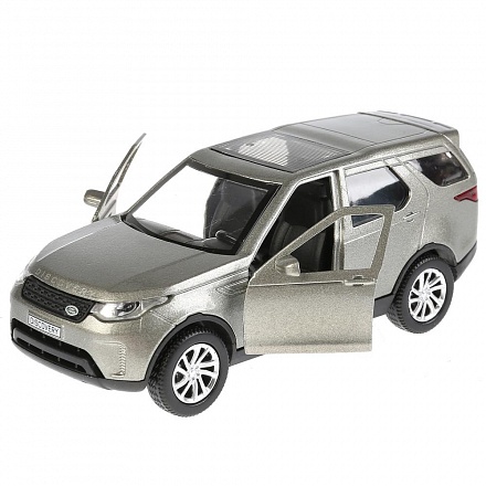 Машина инерционная металлическая - Land Rover Discovery, 12 см, цвет серый открываются двери 