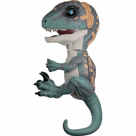 Интерактивный динозавр Fingerlings Фури, цвет - темно-зеленый с бежевым, 12 см. 