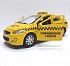 Машина металлическая Hyundai Solaris Такси 12 см, открываются двери и багажник, инерционная  - миниатюра №4