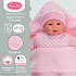 Одежда для кукол и пупсов 25-29 см конверт розовый боди-комбинезон шапка  - миниатюра №1