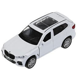 Модель BMW X5 M-Sport 12 см двери и багажник открываются инерционная металлическая белая (Технопарк, X5-12-WH) - миниатюра