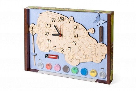 Часы с циферблатом под роспись - Машинка с красками 