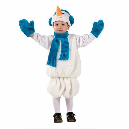 Костюм карнавальный детский - Снеговик из меха, размер 28 