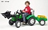 Трактор-экскаватор педальный с прицепом зеленый 195 см.  - миниатюра №1