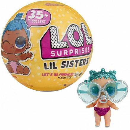 Кукла-сюрприз LOL - Конфетти Сестренка Lil Sisters в шарике 