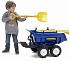 Трактор-экскаватор педальный с ковшом и прицепом синий 220 см  - миниатюра №6