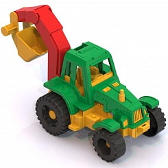 Трактор Ижора с ковшом, размер 13 х 17 х 11 см. (Нордпласт, Н-150)
