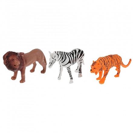 Игровой набор Рассказы о животных – Животные Африки, 3 штуки, лев, зебра, тигр 