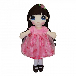 Кукла мягконабивная в розовом платье, 50 см (ABtoys, M6047) - миниатюра