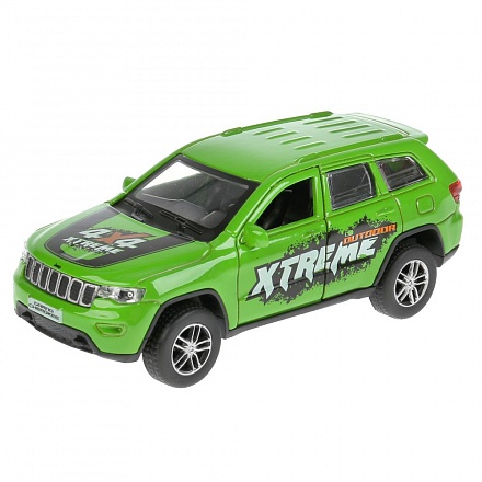 Машина металлическая Jeep Grand Cherokee спорт, свет и звук, инерционная, цвет – зеленый, 12 см 