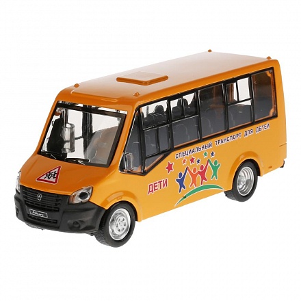 Автобус Газель Next Citiline Дети, 14,5 см, открываются двери, инерционный механизм 