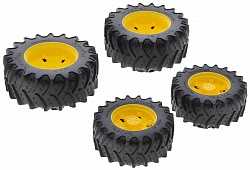 Набор аксессуаров K: Шины для системы сдвоенных колес с желтыми дисками, 4 штуки (Bruder, 03-314) - миниатюра