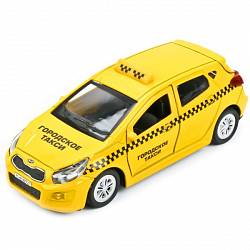 Металлическая инерционная машина – Kia Ceed Такси, 12 см, открывающиеся двери и багажник (Технопарк, CEED-TAXI) - миниатюра