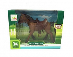 Лошадка, цвет коричневый (Junfa Toys, 302A) - миниатюра