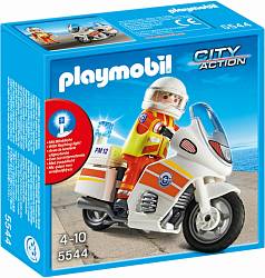 Игровой набор Береговая охрана: Мотоцикл первой помощи с мигалкой (Playmobil, 5544pm) - миниатюра