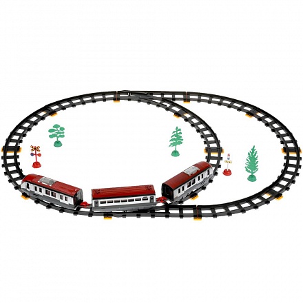 Железная дорога Скоростной пассажирский поезд 308 см со светом и аксессуарами 