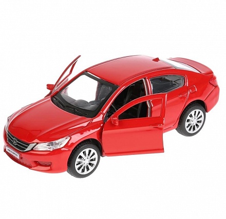 Машина металлическая Honda Accord, 12 см, открываются двери, инерционная, красная 