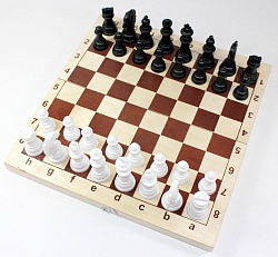 Игра настольная - Шахматы, пластиковые в деревянной упаковке (Десятое королевство, 03878ДК) - миниатюра