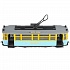 Модель Трамвай Ретро 17 см свет-звук двери открываются инерционная металлическая  - миниатюра №5