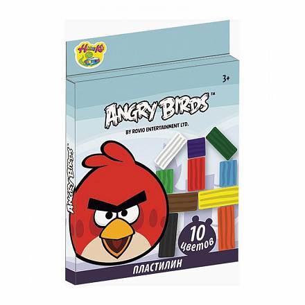Пластилин Angry Birds, 10 цветов, 200 г 