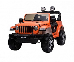 Электромобиль Джип Jeep Rubicon, оранжевый, свет и звук (ToyLand, DK-JWR555_оранжевый) - миниатюра