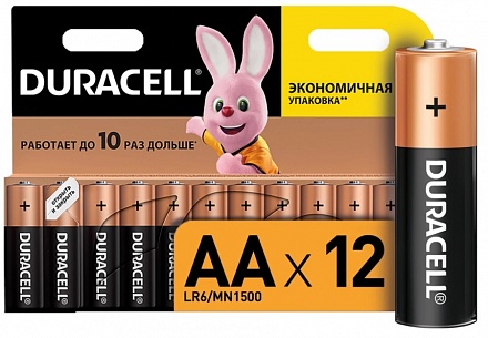 Батарейки "пальчиковые" Duracell АА/LR6, 12 шт. 