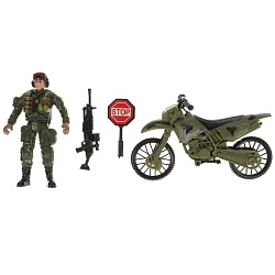 Набор солдатиков с оружием Военные с мотоциклом (Играем вместе, 1710Y334-R) - миниатюра