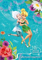 Цветной картон Disney – Феи, 10 листов, 10 цветов (Росмэн, 29455Ros) - миниатюра