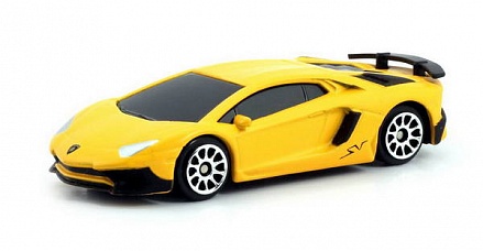 Металлическая машина - Lamborghini Aventador LP 750-4 Superveloce, 1:64, матовый желтый 