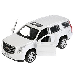 Машина металлическая Cadillac Escalade, 12 см, открываются двери, инерционная, белая (Технопарк, ESCALADE-WT) - миниатюра