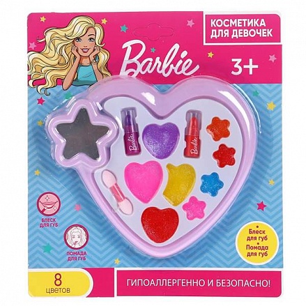 Косметика для девочек из серии Барби - блеск для губ и помада 