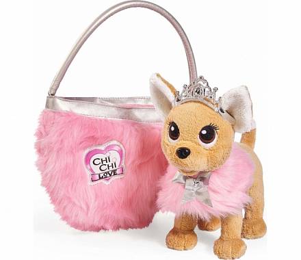 Плюшевая собачка Chi-Chi love - Принцесса с пушистой сумкой, 20 см 