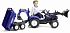 Трактор-экскаватор педальный с ковшом и прицепом синий 220 см  - миниатюра №3