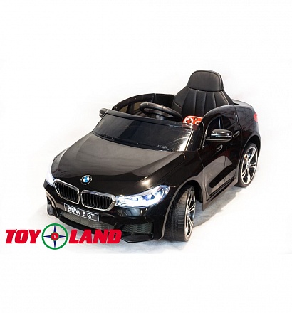 Детский электромобиль BMW 6 GT черного цвета, свет и звук 