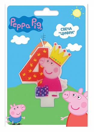 Свеча объемная 4 года Peppa Pig 