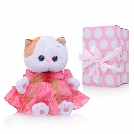Мягкая игрушка - Кошечка Ли-Ли Baby в платье с вязаным цветочком, 20 см 