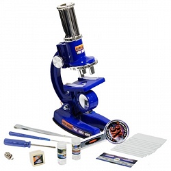 Набор для опытов с микроскопом и аксессуарами, 33 предмета, синий (Eastcolight, 21331) - миниатюра