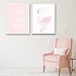 Постер - Розовый фламинго, размер А4  - миниатюра №3