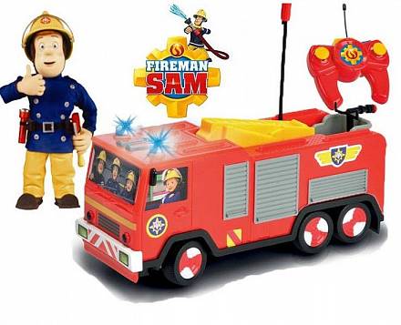 Пожарная машина на радиоуправлении - Пожарный Сэм, с 2-х канальным пультом, светом, 1:24 