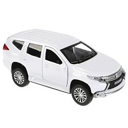 Машина металлическая Mitsubishi Pajero Sport 12 см, открываются двери, инерционная, цвет - белый (Технопарк, PAJERO-S-WT) - миниатюра