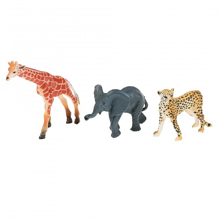 Игровой набор Рассказы о животных – Животные Африки, 3 штуки, жираф, гепард, слоненок 