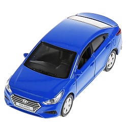 Инерционная металлическая модель - Hyundai Solaris 12 см, цвет синий (Технопарк, SOLARIS2-12-BU) - миниатюра