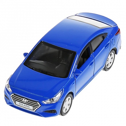 Инерционная металлическая модель - Hyundai Solaris 12 см, цвет синий 