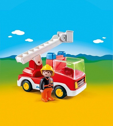 Игровой набор 1.2.3 - Пожарная машина с лестницей 