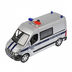 Модель Полиция Renault Master свет-звук 14 см двери открываются металлическая (Технопарк, MASTER-14SLPOL-SR) - миниатюра