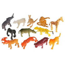 Набор из пластизоля – Дикие животные, 12 фигурок (Играем вместе, 805B2-1) (ассортимент) - миниатюра