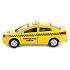 Машина металлическая Kia Rio Такси 12 см, открываются двери и багажник, инерционная  - миниатюра №1