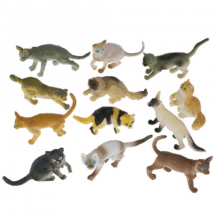 Набор из 12-и фигурок кошек - Удивительный мир животных 